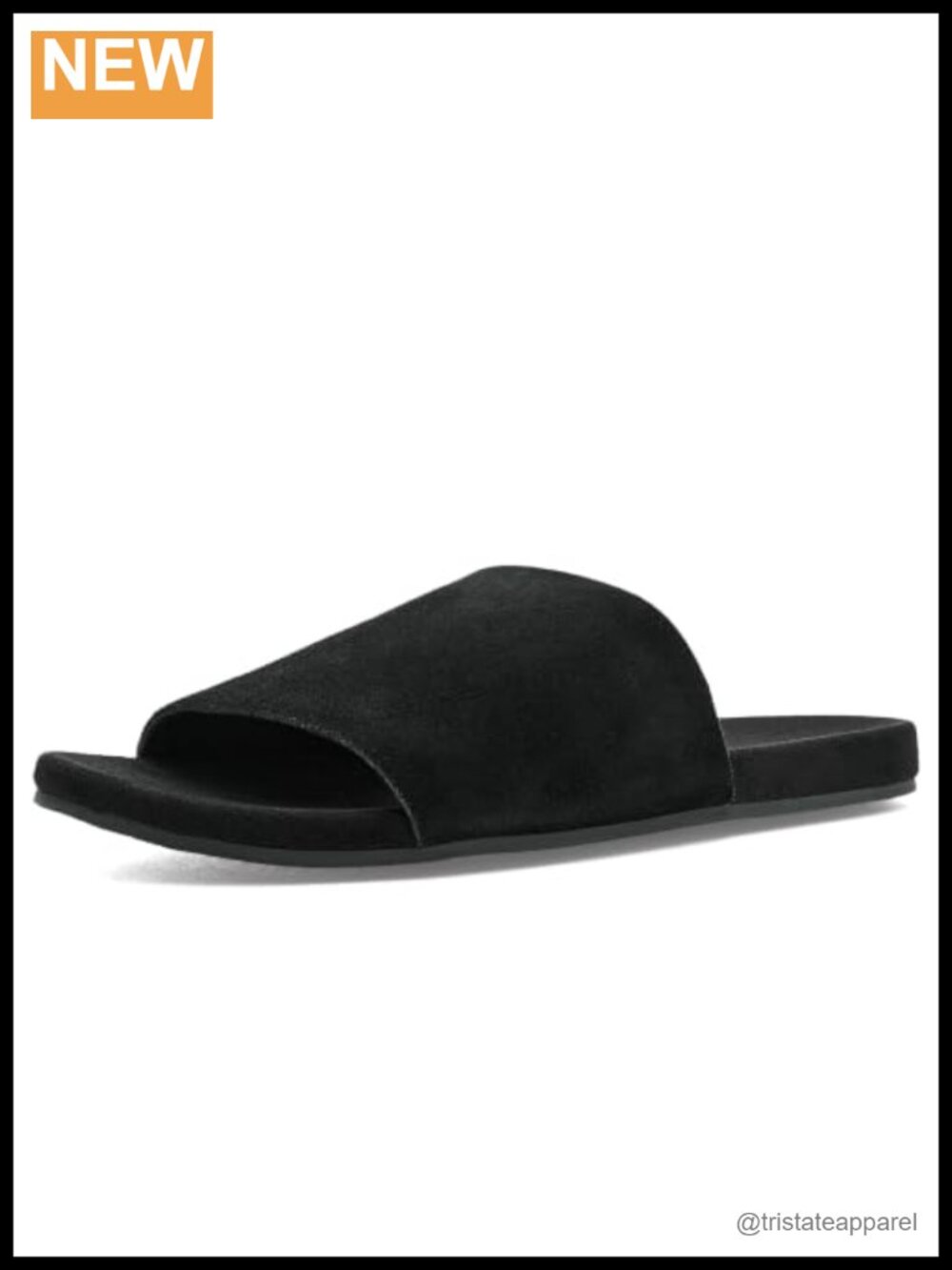 Suede Slide Sandals Open Round Toe Casual Slip On Flat Low Top